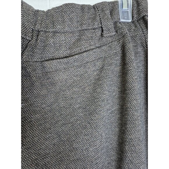 New Democracy Trouser Pant Brown Multi Size Large Elastic Waist Ab Leisure - Picture 8 of 11